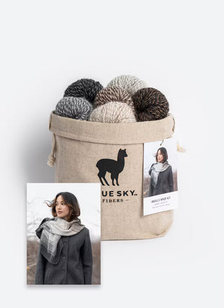 Blue Sky Fibers Ingalls Wrap Kit | Baby Alpaca Knitting Kit