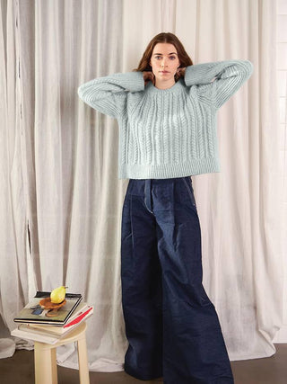 Sandnes Garn Kaja Sweater Pattern | Bottom-Up Cable-Knit Pullover