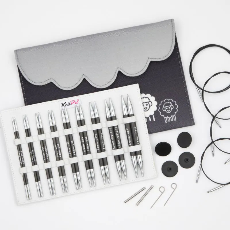 KnitPro Karbonz Deluxe 5" Interchangeable Needle Set