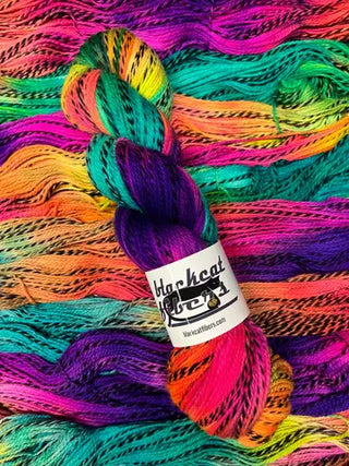 Black Cat Fibers Durga Fingering | Hand-Dyed Merino Yarn with Black Ply