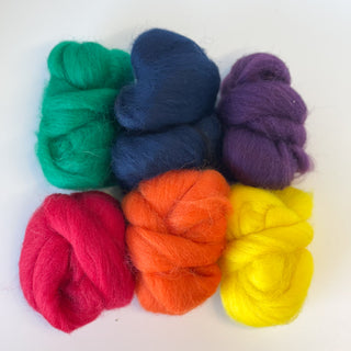 Yarn Harbor Colorful Corriedale Roving Packs