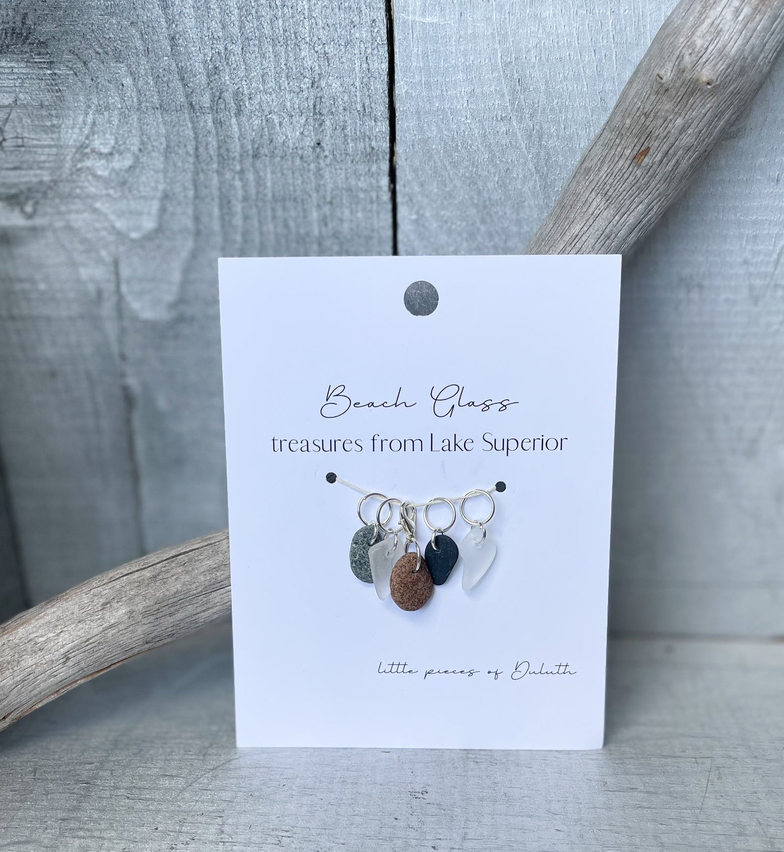 Lake Superior Beach Glass Stitch Markers