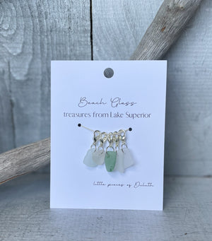 Lake Superior Beach Glass Stitch Markers