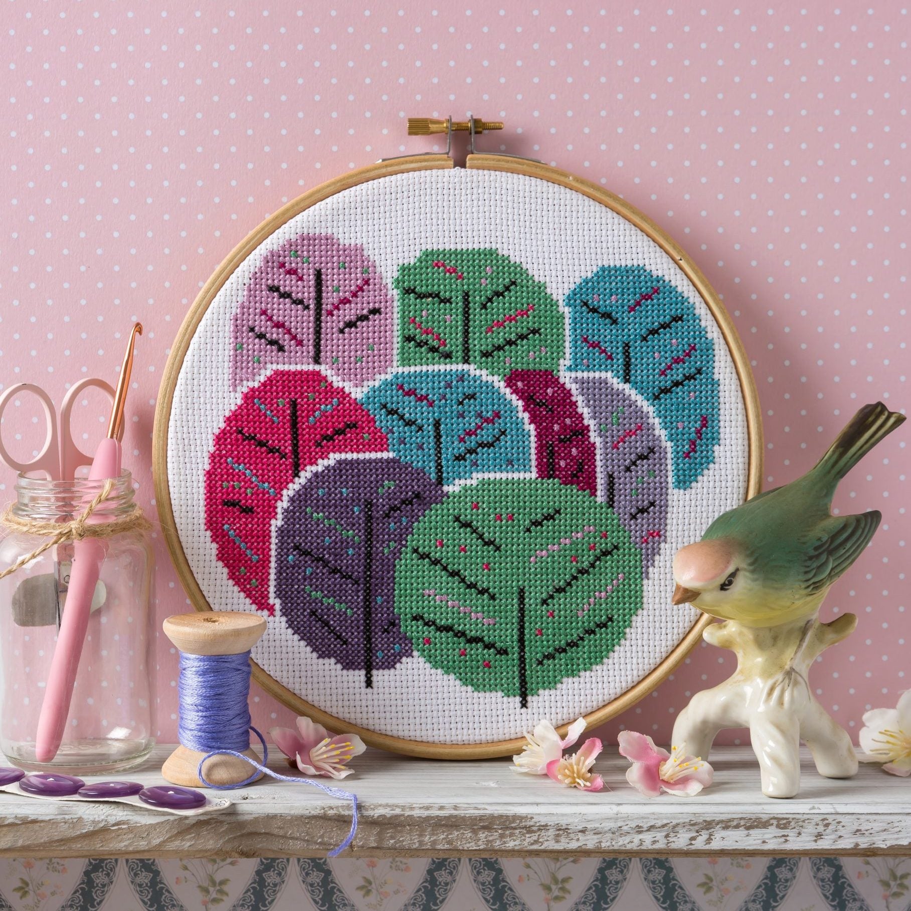 Spring Trees Cross Stitch Kit